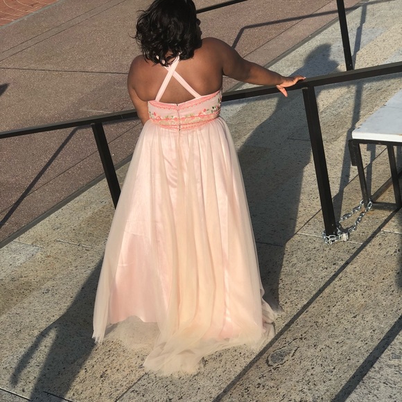 Two Piece Prom Dress with train